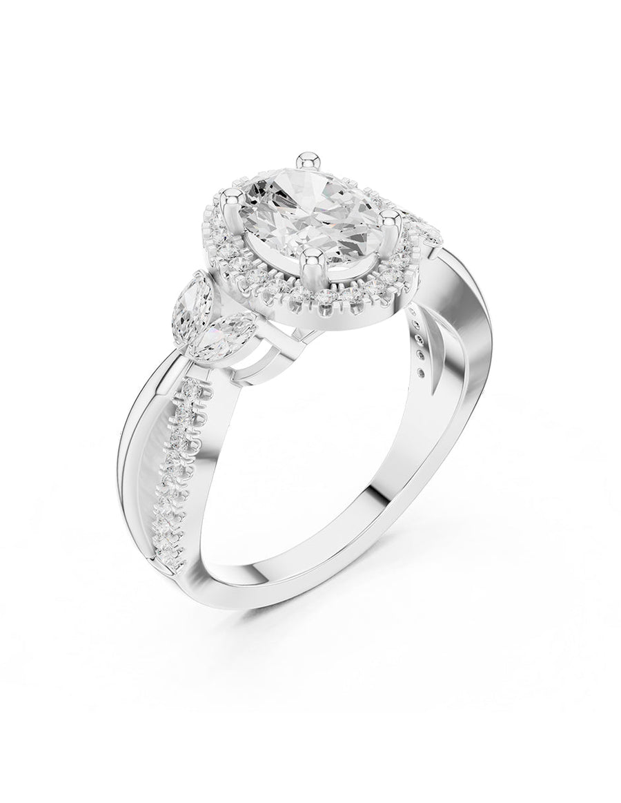 Anillo de compromiso - halo - AMORE417-OV-LG