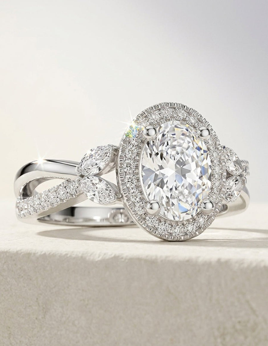 Anillo de compromiso - halo - AMORE417-OV-LG