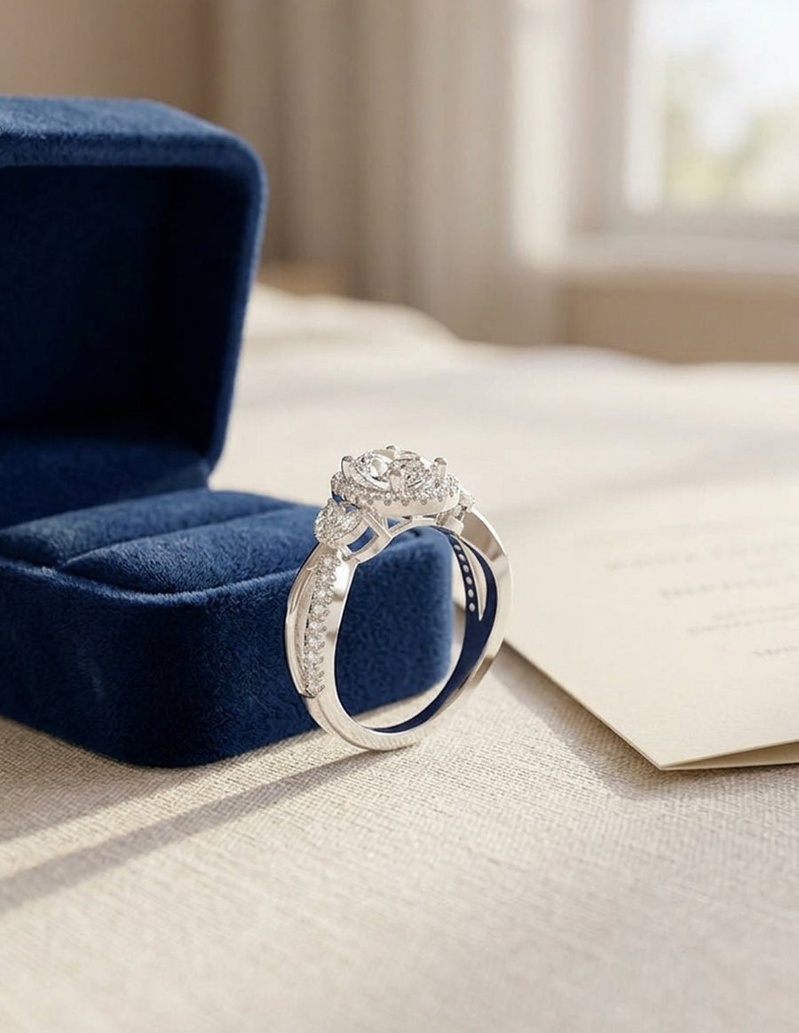 Anillo de compromiso - halo - AMORE417-OV-LG