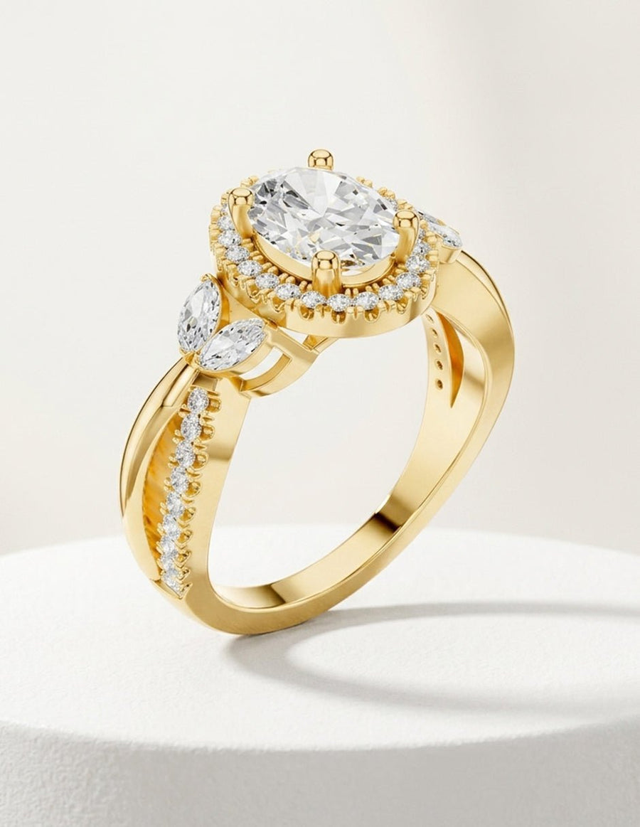 Anillo de compromiso - halo - AMORE417-OV-LG