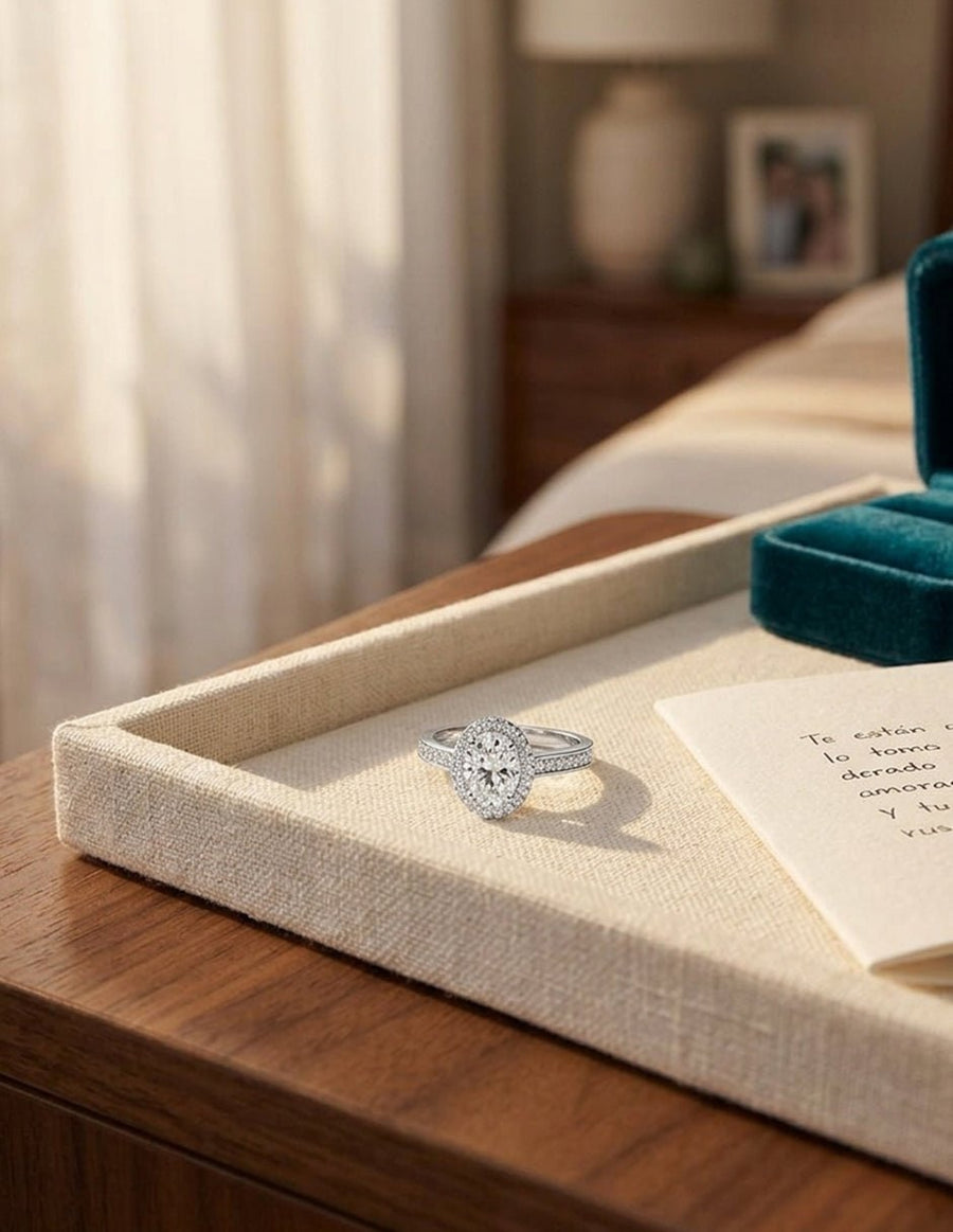 Anillo de compromiso - halo - AMORE418-OV-LG