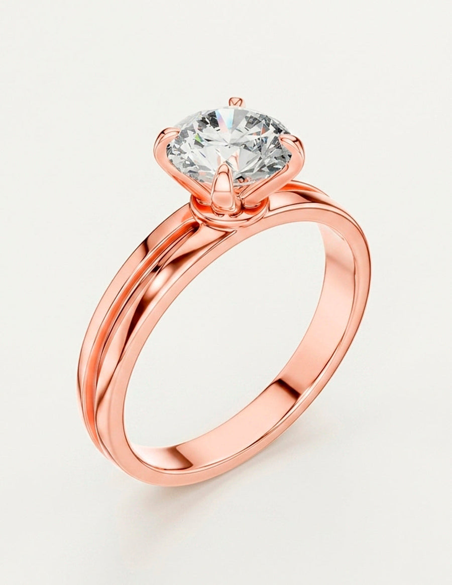 Anillo de Compromiso - solitario - AMORE42-RD-CZ