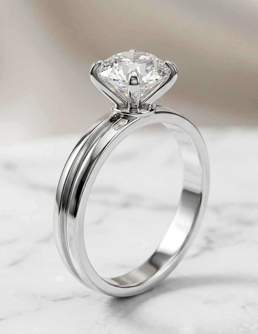 Anillo de Compromiso - solitario - AMORE42-RD-CZ