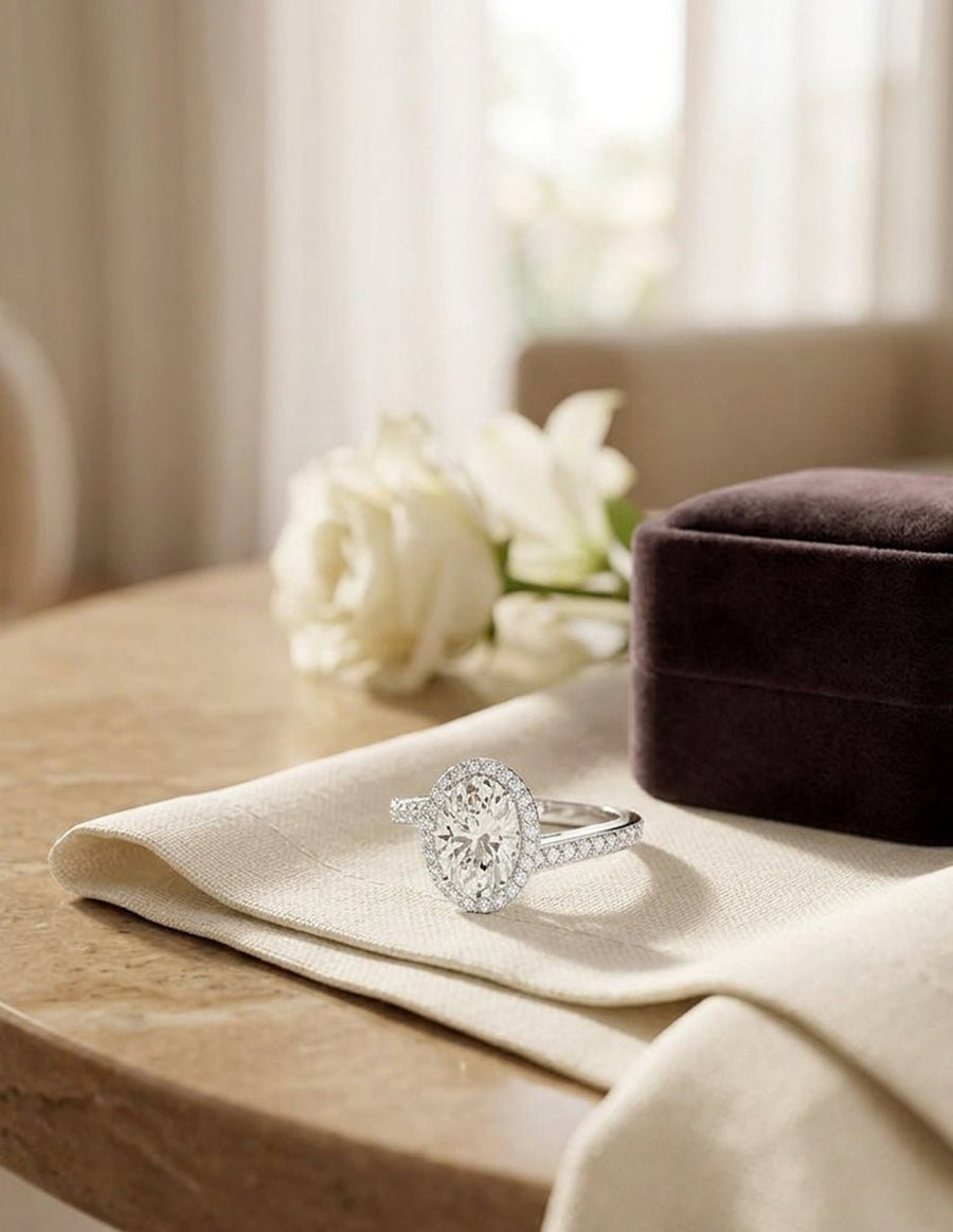 Anillo de compromiso - halo - AMORE420-OV-LG