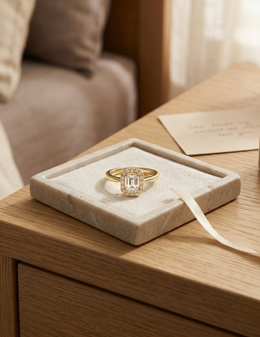 Anillo de compromiso - halo - AMORE423-EM-LG