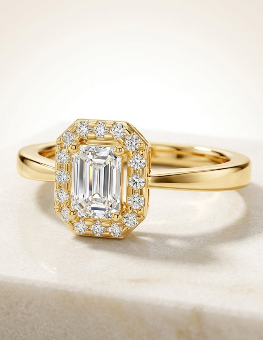 Anillo de compromiso - halo - AMORE423-EM-LG