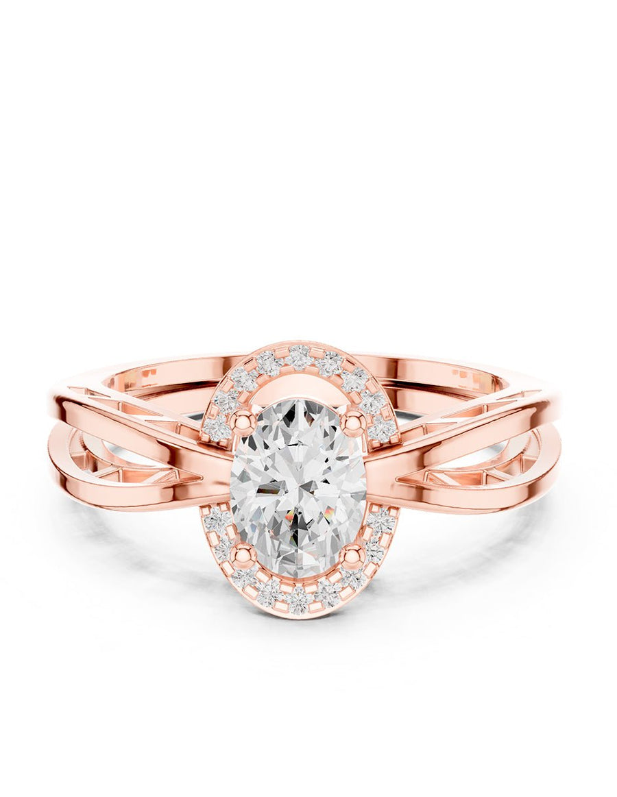 Anillo de compromiso - halo - AMORE424-OV-LG