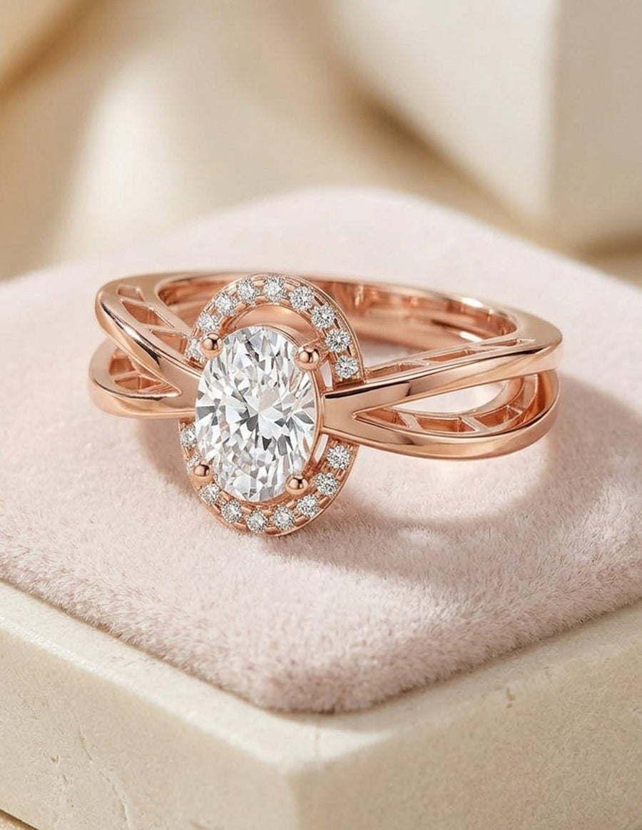 Anillo de compromiso - halo - AMORE424-OV-LG