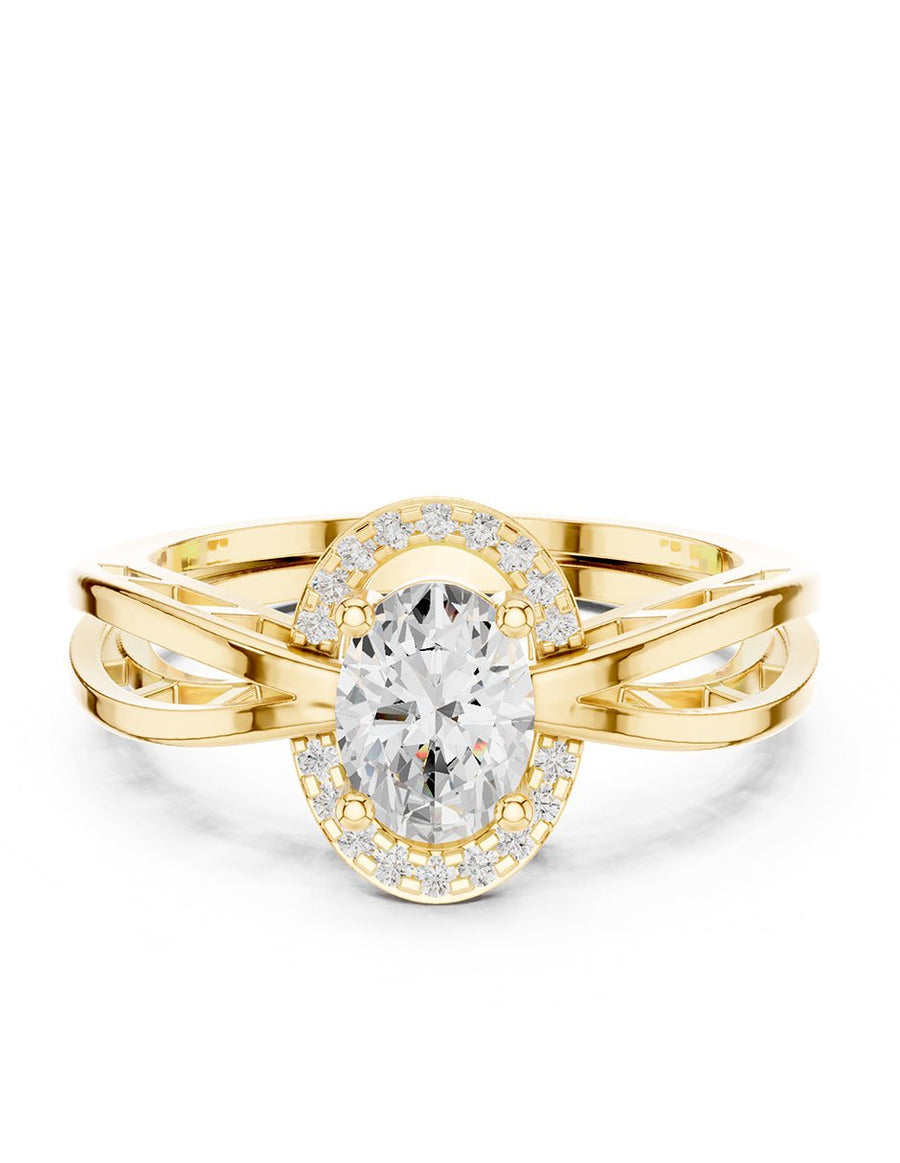 Anillo de compromiso - halo - AMORE424-OV-LG