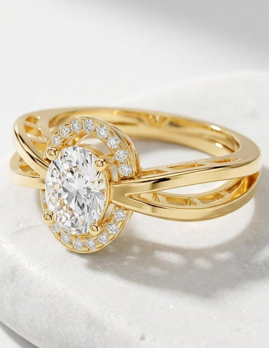 Anillo de compromiso - halo - AMORE424-OV-LG