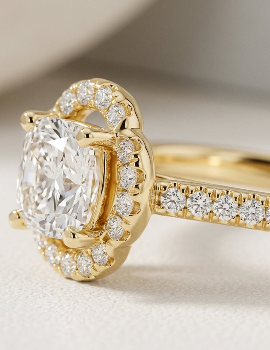 Anillo de compromiso - halo - AMORE425-CU-LG