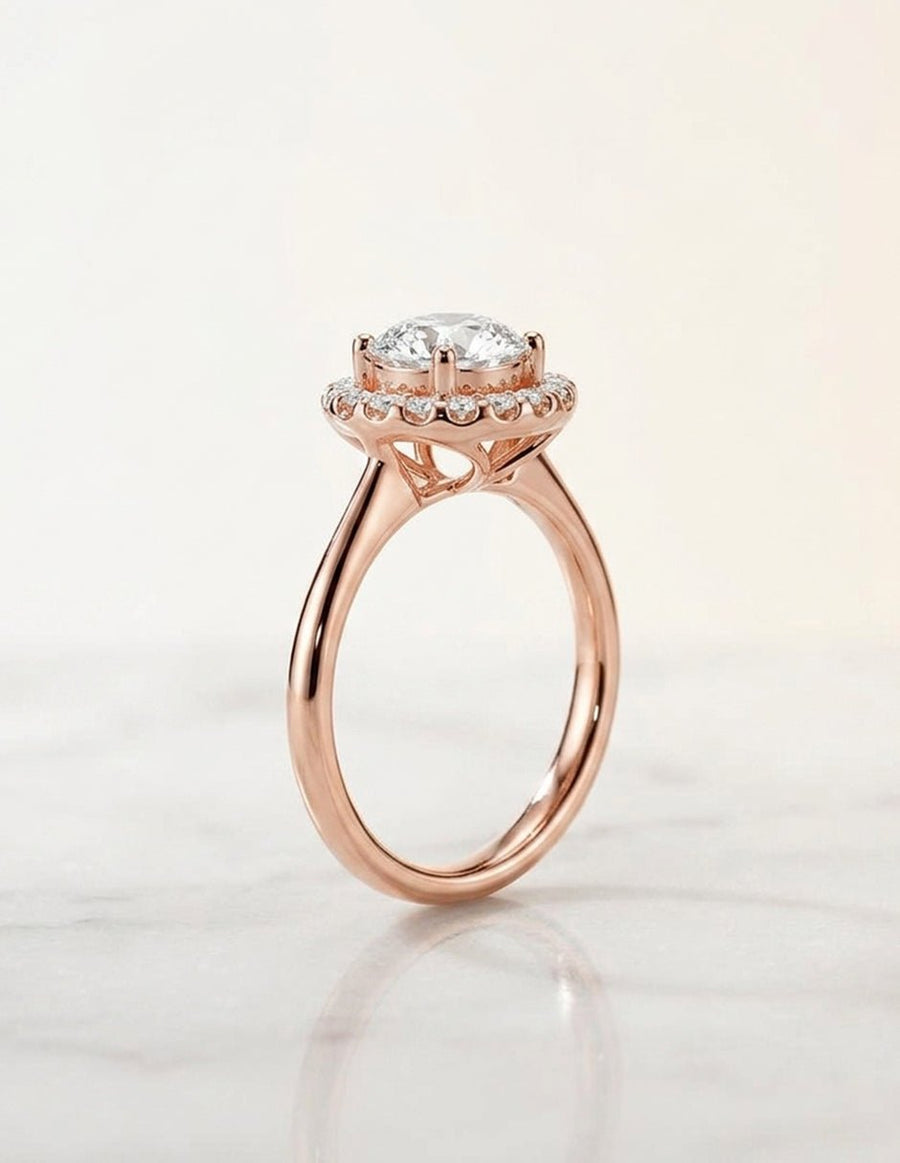 Anillo de compromiso - halo - AMORE426-RD-LG