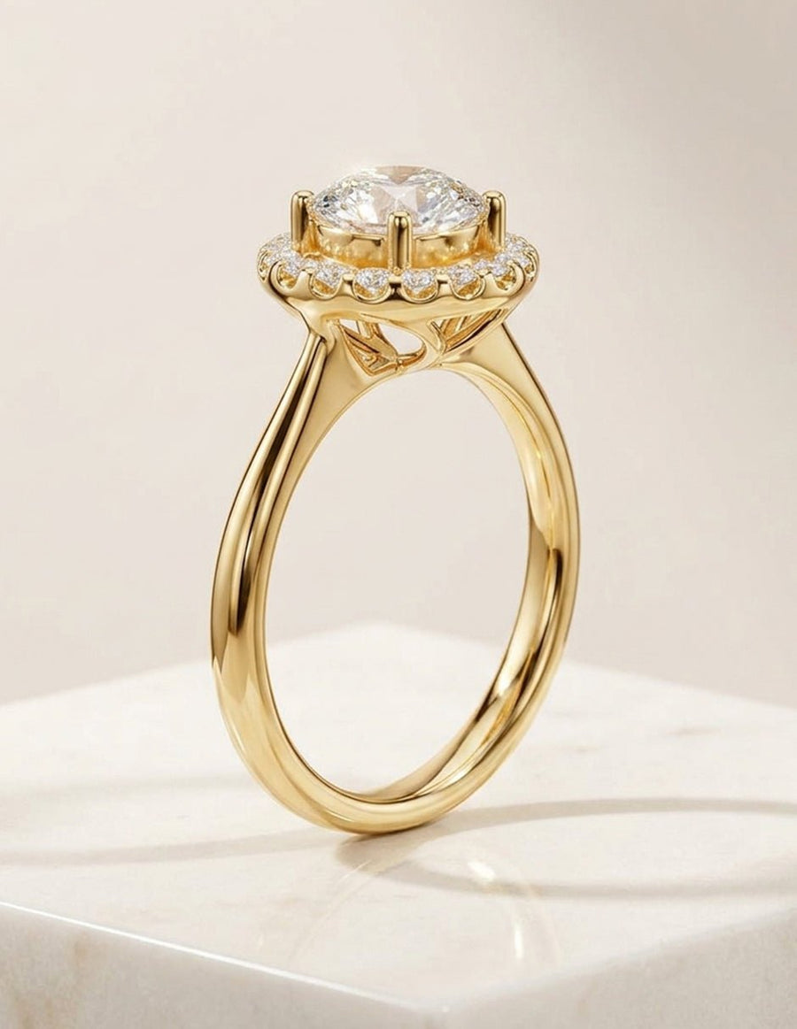Anillo de compromiso - halo - AMORE426-RD-LG