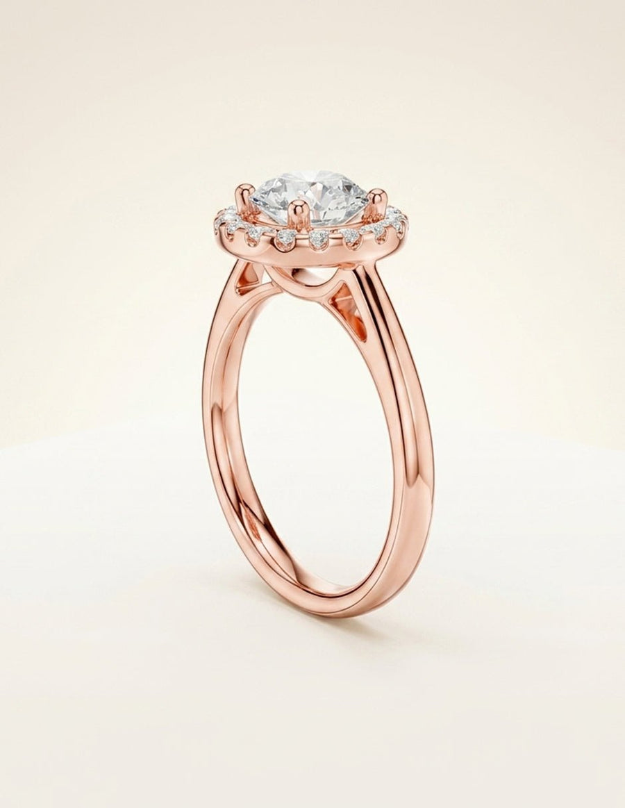 Anillo de compromiso - halo - AMORE427-RD-LG