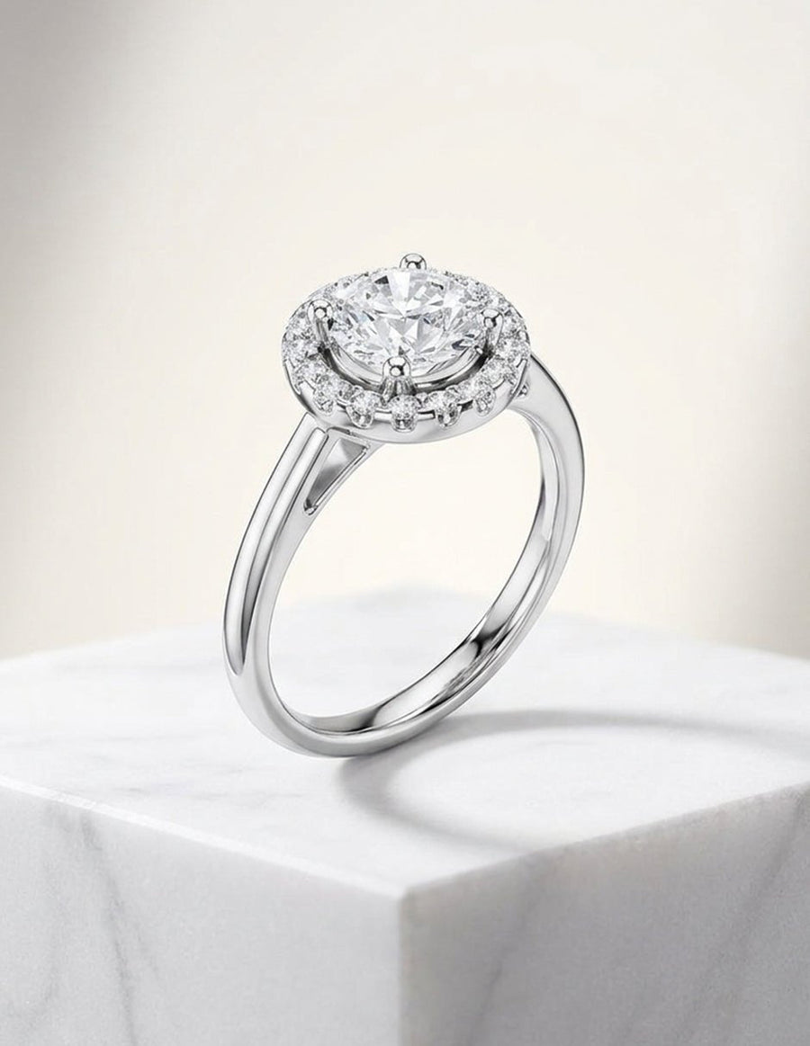 Anillo de compromiso - halo - AMORE427-RD-LG