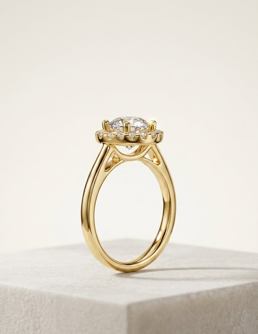 Anillo de compromiso - halo - AMORE427-RD-LG