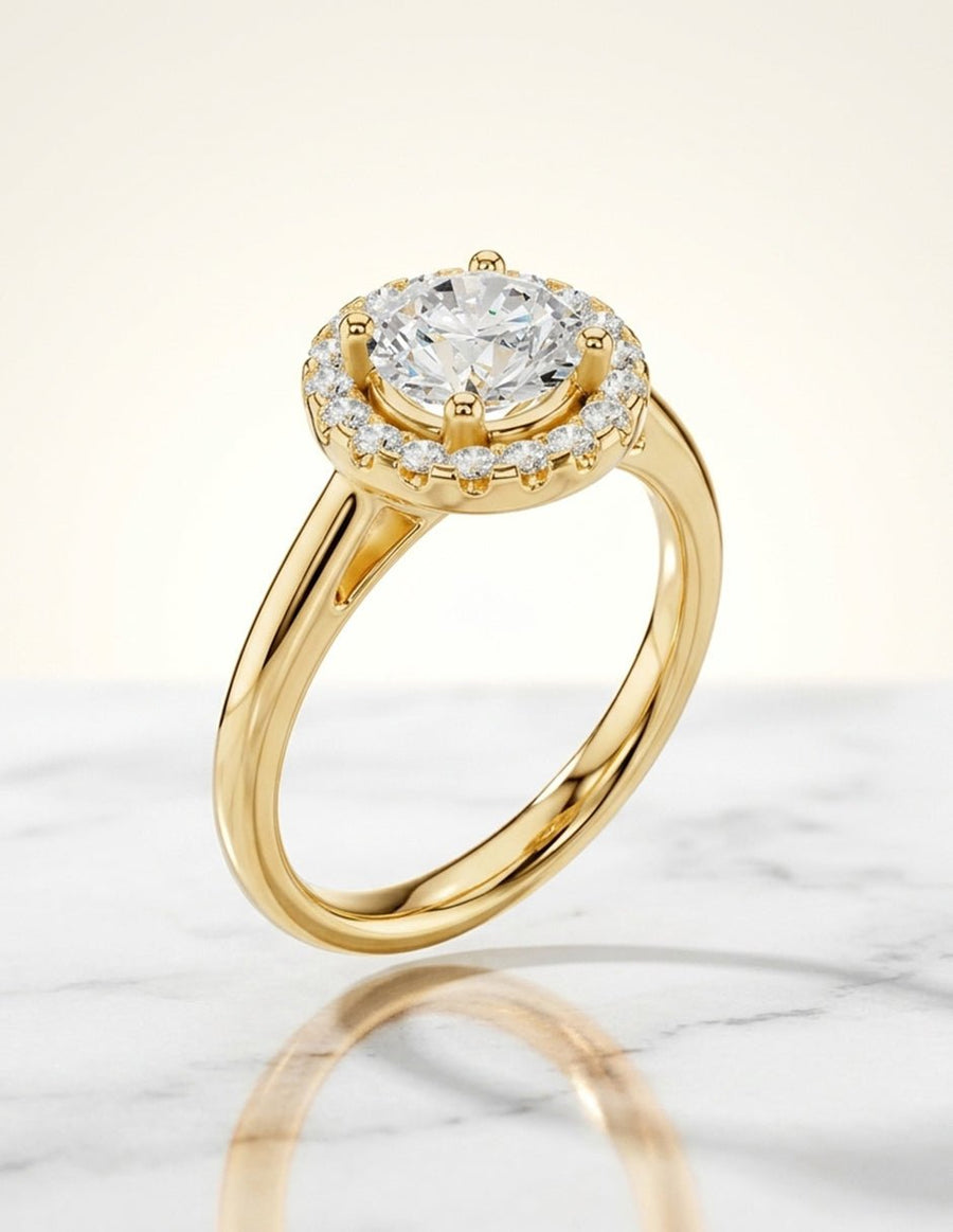 Anillo de compromiso - halo - AMORE427-RD-LG