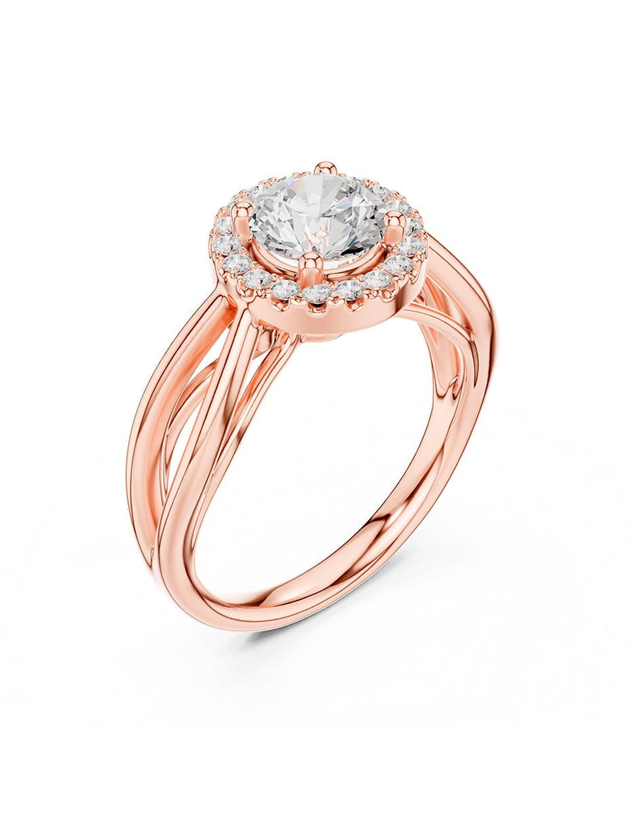 Anillo de compromiso - halo - AMORE428-RD-LG