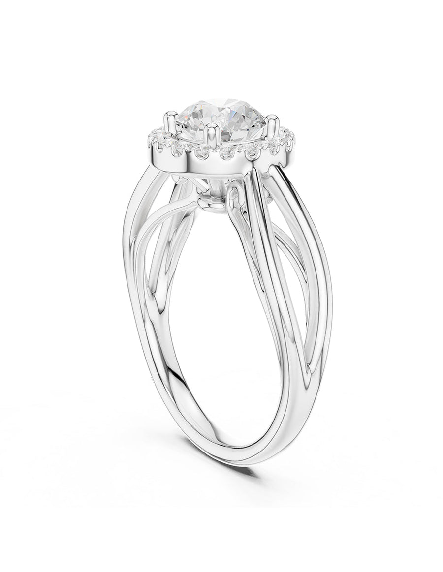 Anillo de compromiso - halo - AMORE428-RD-LG