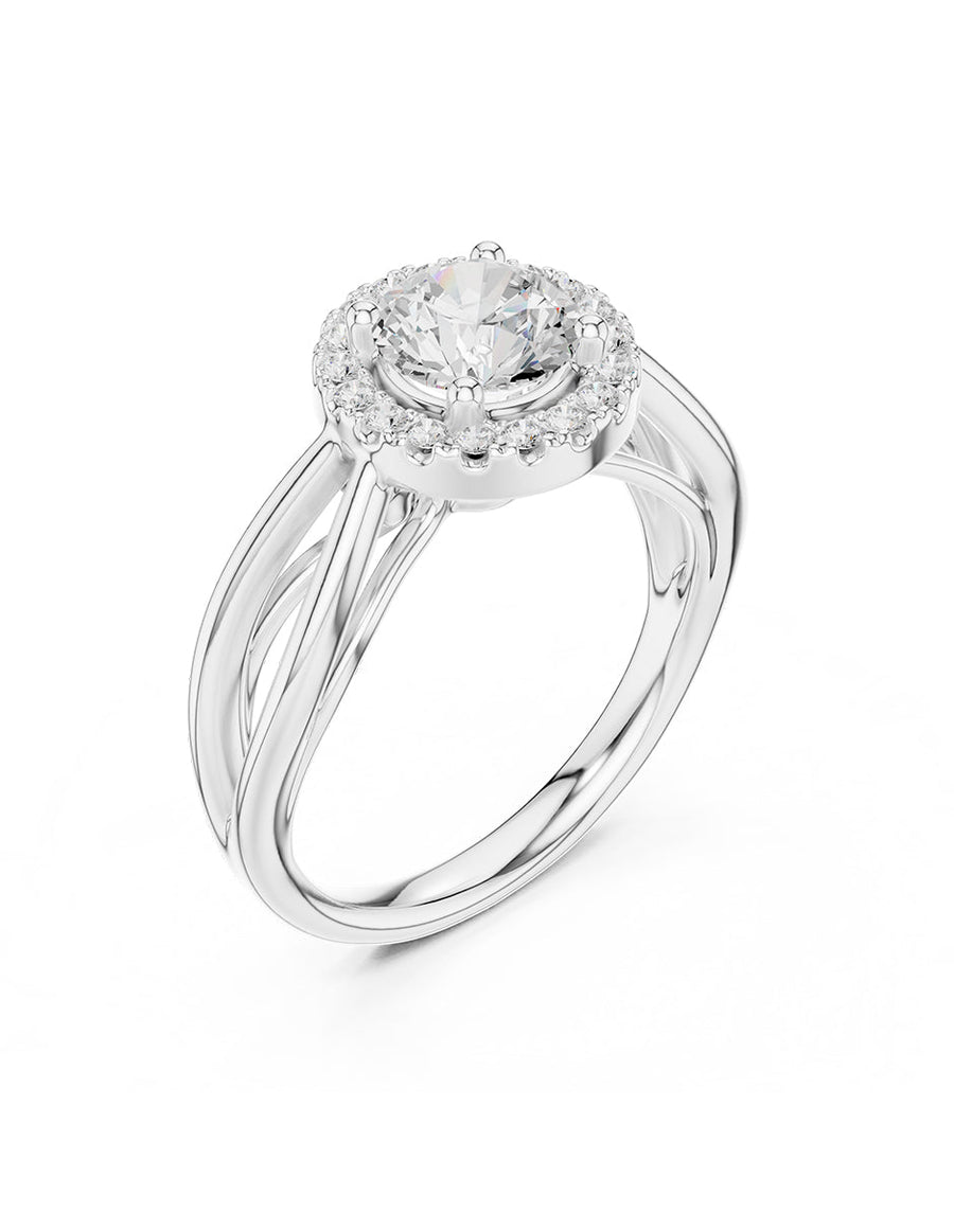 Anillo de compromiso - halo - AMORE428-RD-LG