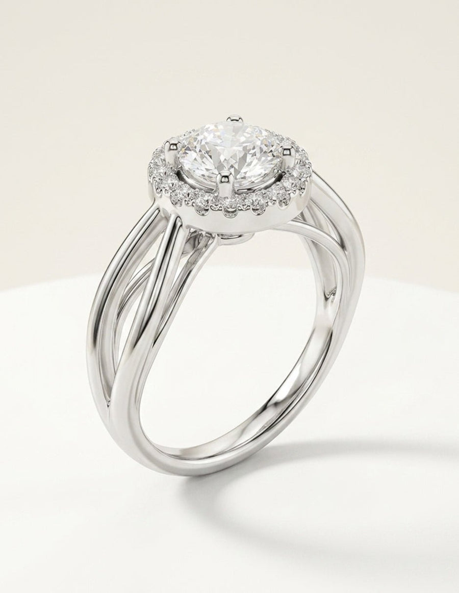 Anillo de compromiso - halo - AMORE428-RD-LG