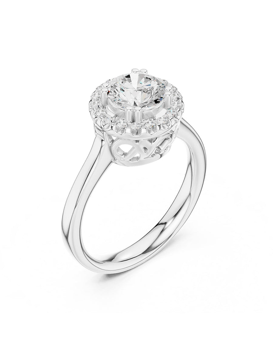 Anillo de compromiso - halo - AMORE429-RD-LG