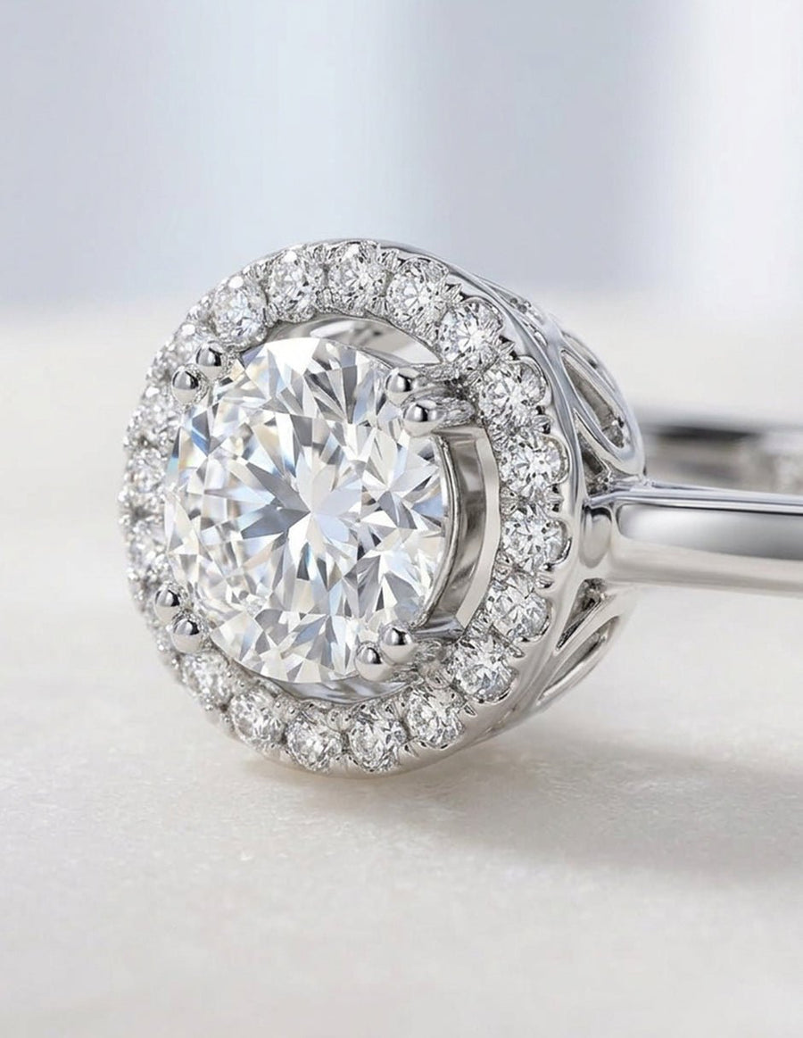 Anillo de compromiso - halo - AMORE429-RD-LG