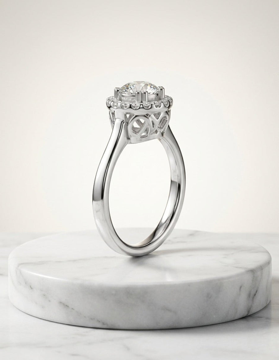 Anillo de compromiso - halo - AMORE429-RD-LG