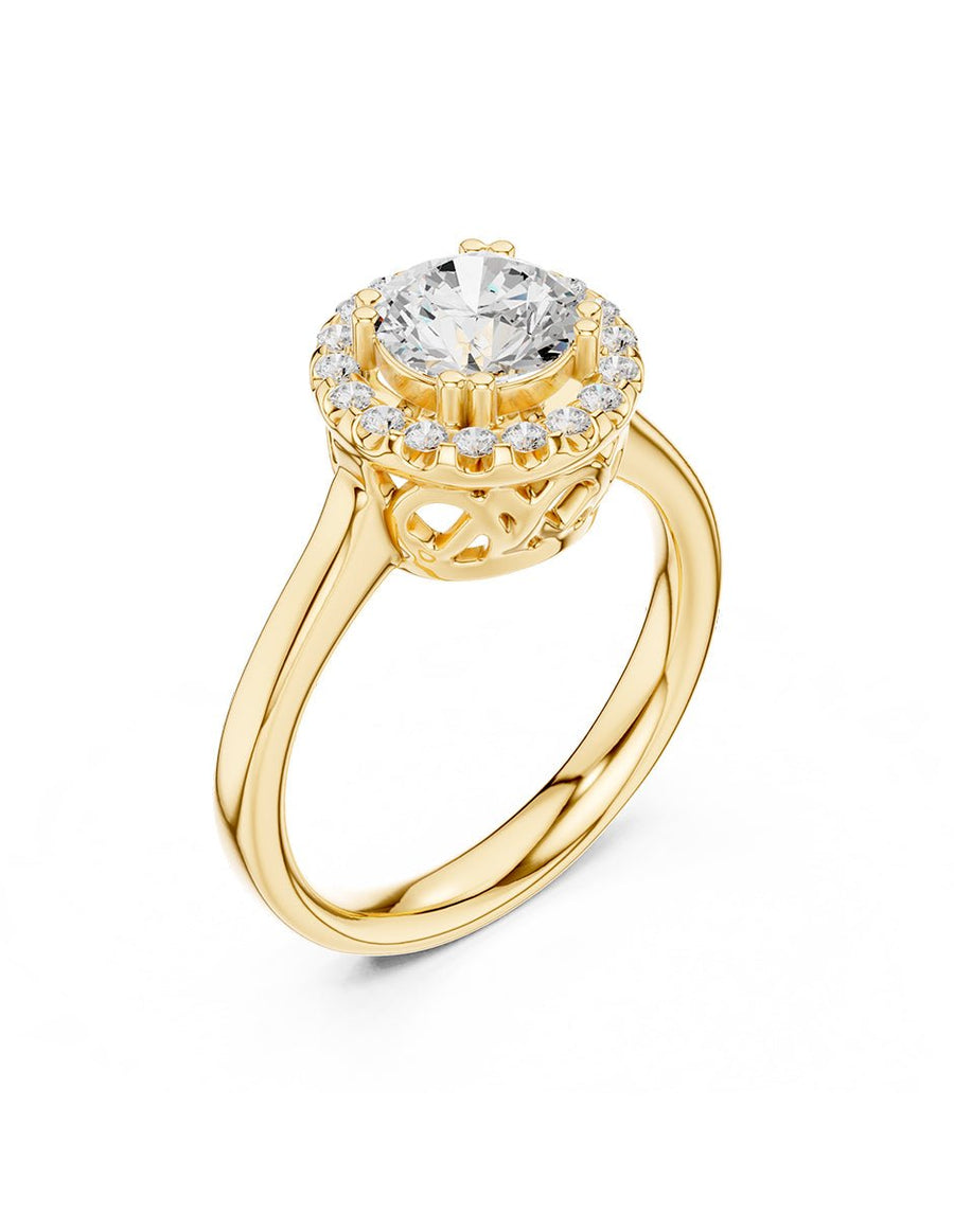 Anillo de compromiso - halo - AMORE429-RD-LG