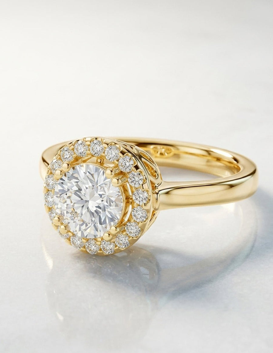 Anillo de compromiso - halo - AMORE429-RD-LG