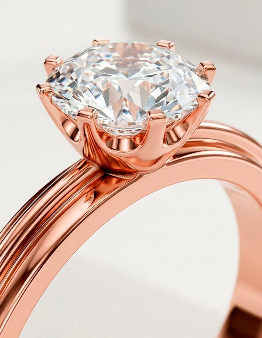 Anillo de Compromiso - solitario - AMORE43-RD-CZ
