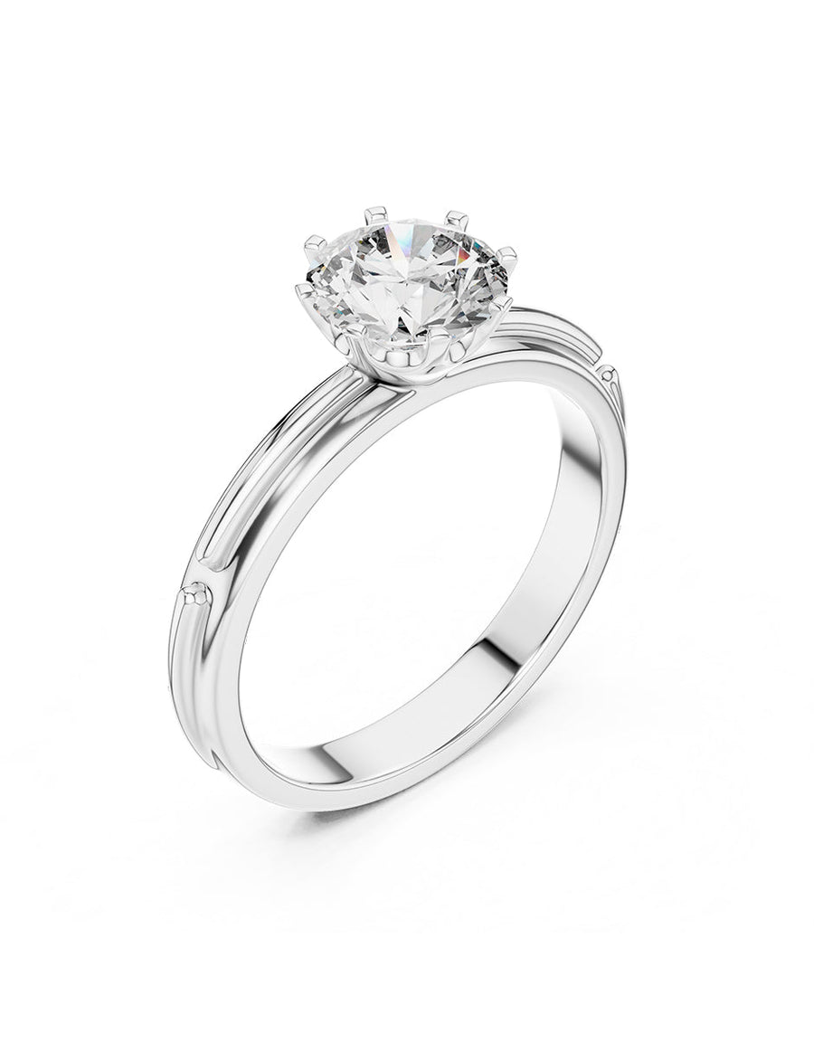 Anillo de Compromiso - solitario - AMORE43-RD-CZ