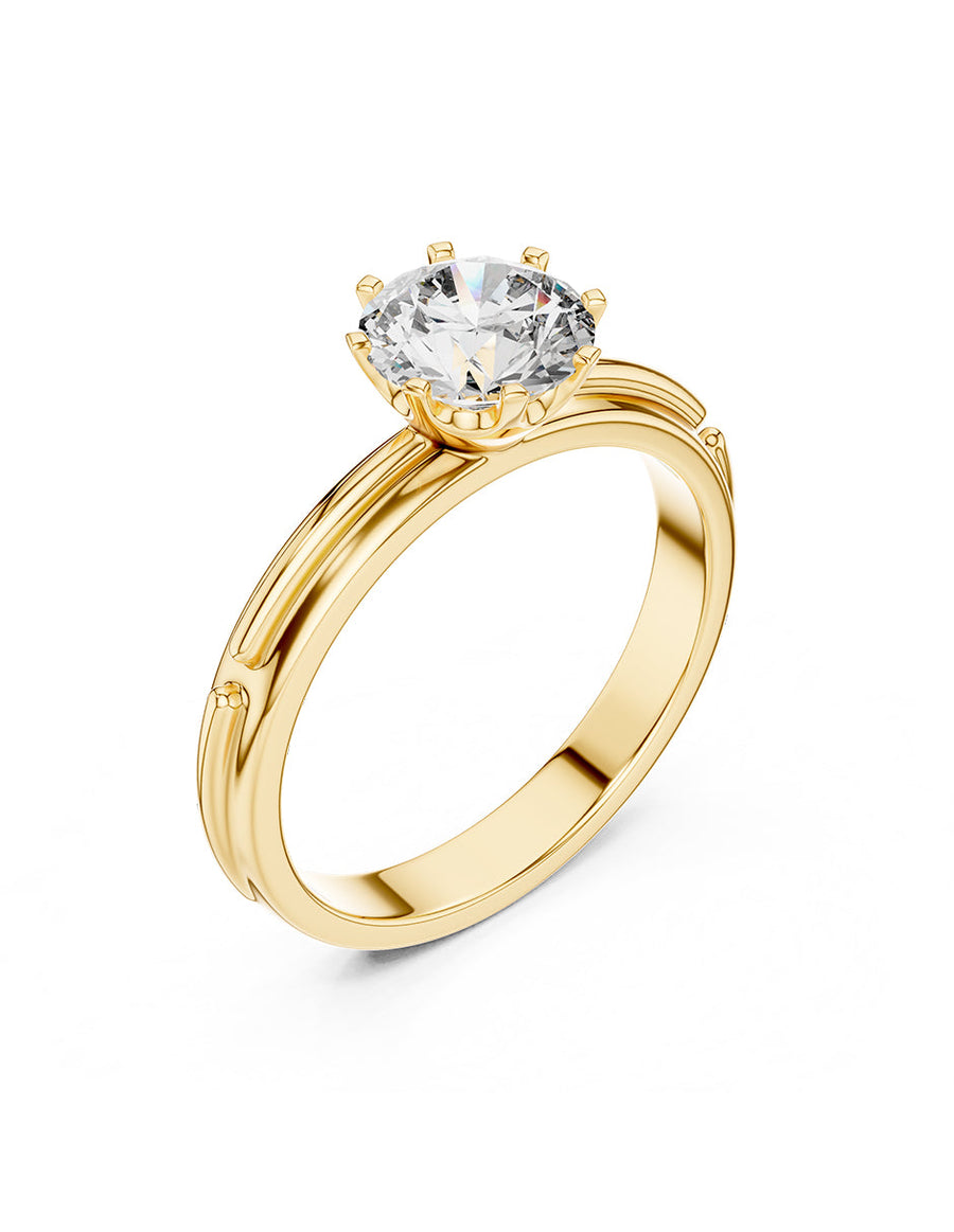 Anillo de Compromiso - solitario - AMORE43-RD-CZ