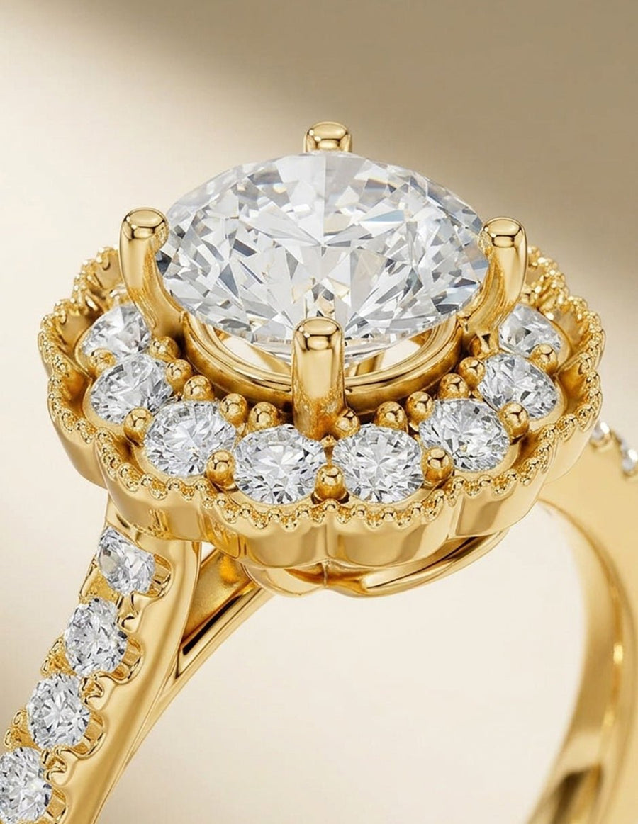 Anillo de compromiso - halo - AMORE431-RD-LG