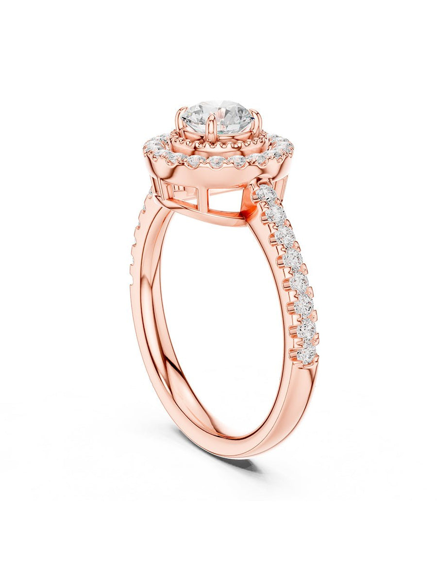 Anillo de compromiso - halo - AMORE432-RD-LG