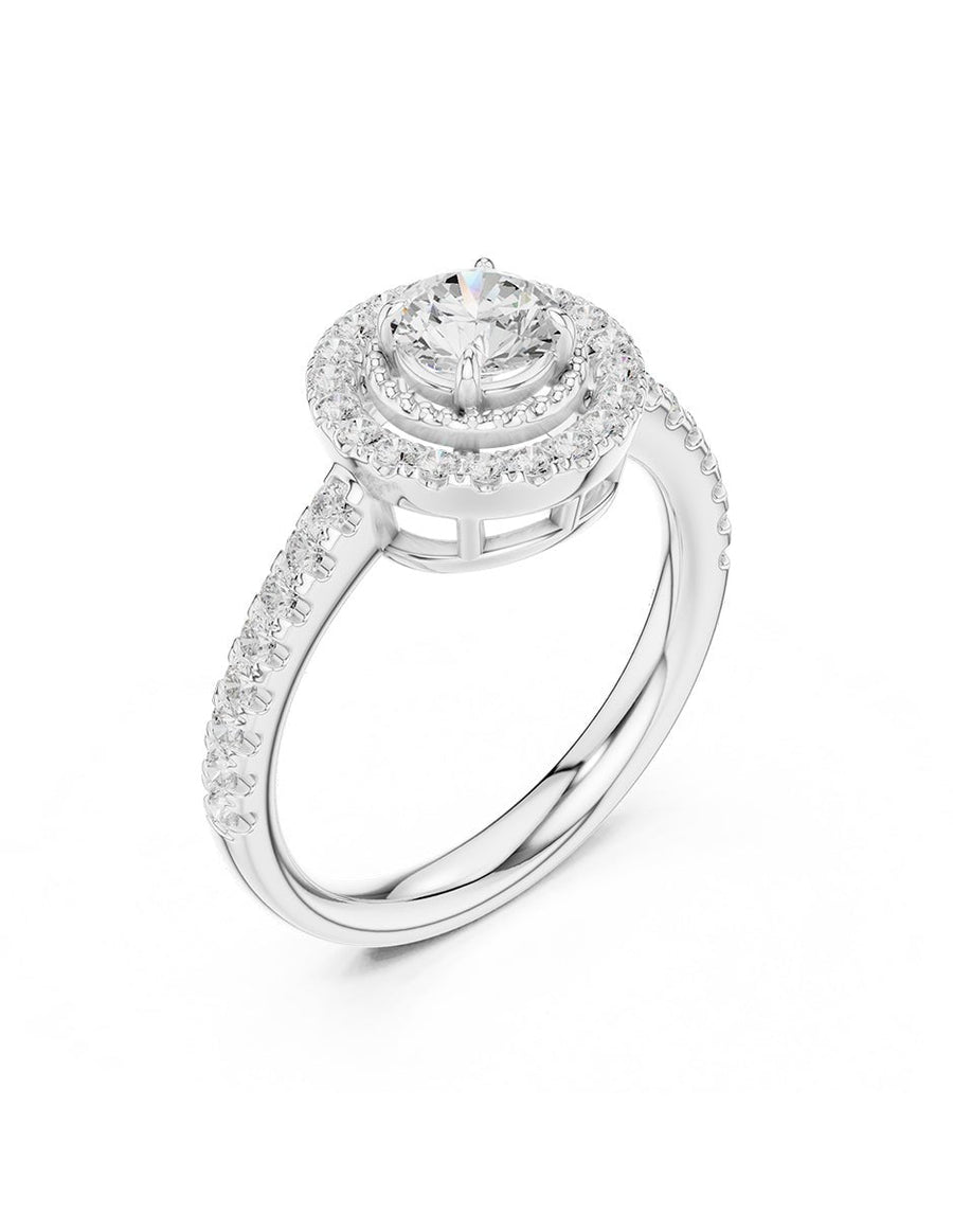 Anillo de compromiso - halo - AMORE432-RD-LG