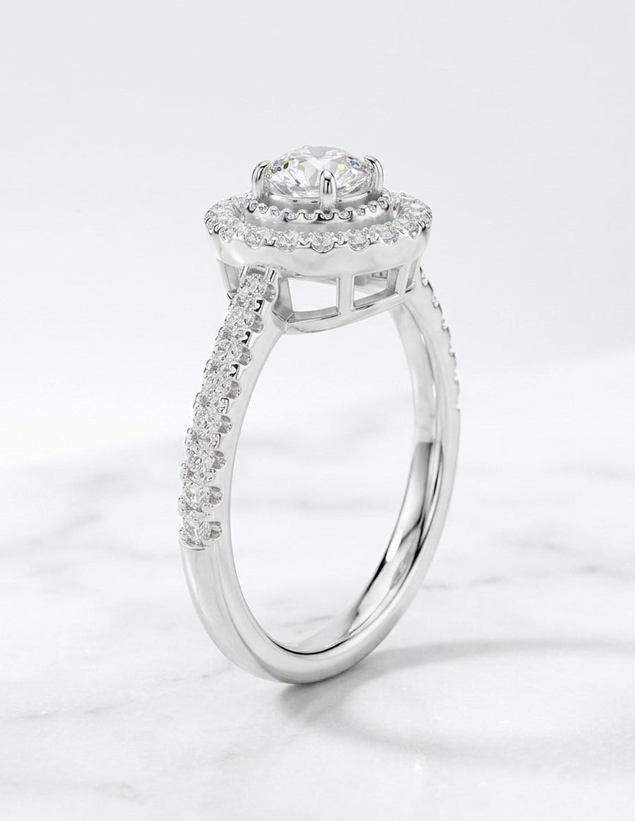 Anillo de compromiso - halo - AMORE432-RD-LG