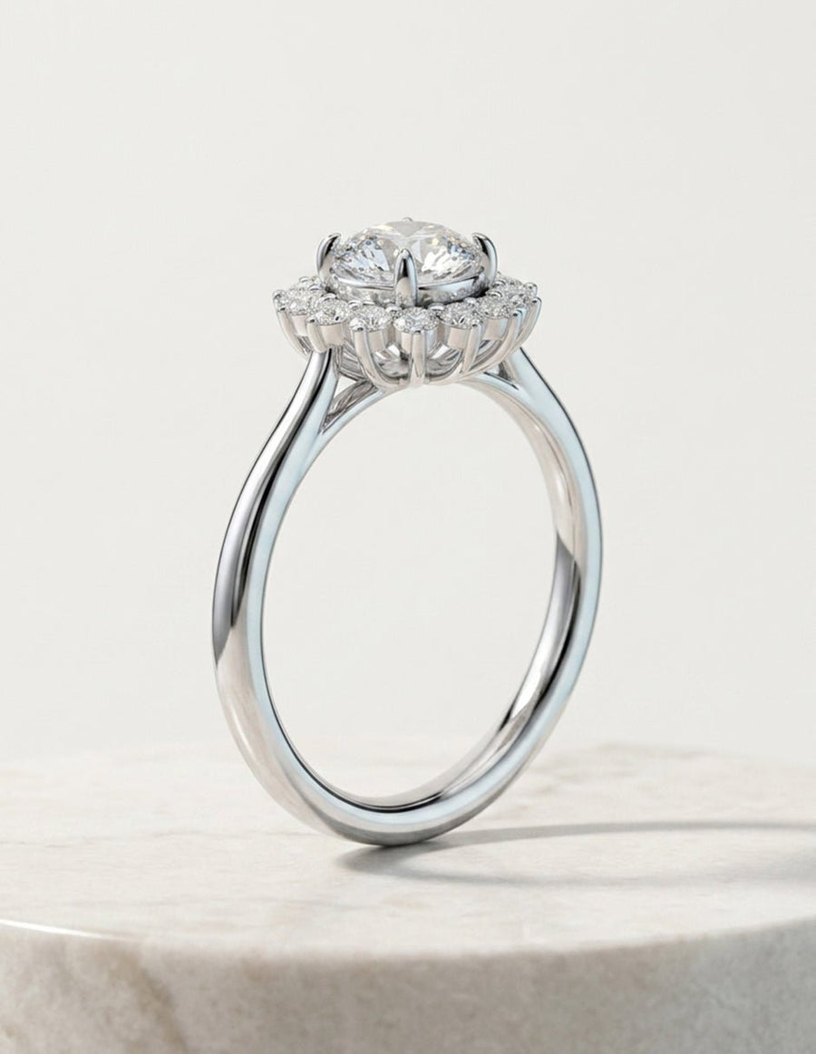 Anillo de compromiso - halo - AMORE433-RD-LG
