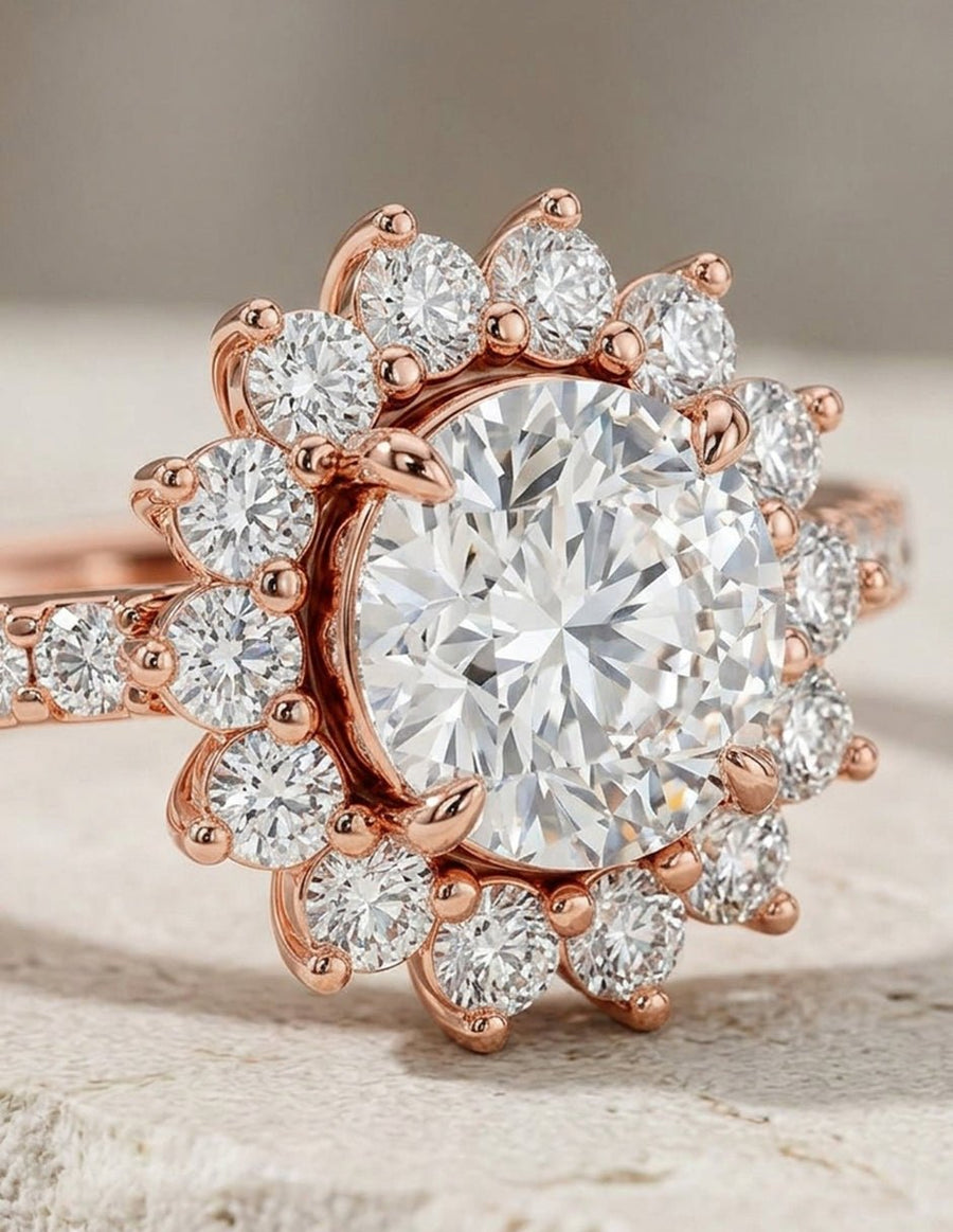 Anillo de compromiso - halo - AMORE434-RD-LG