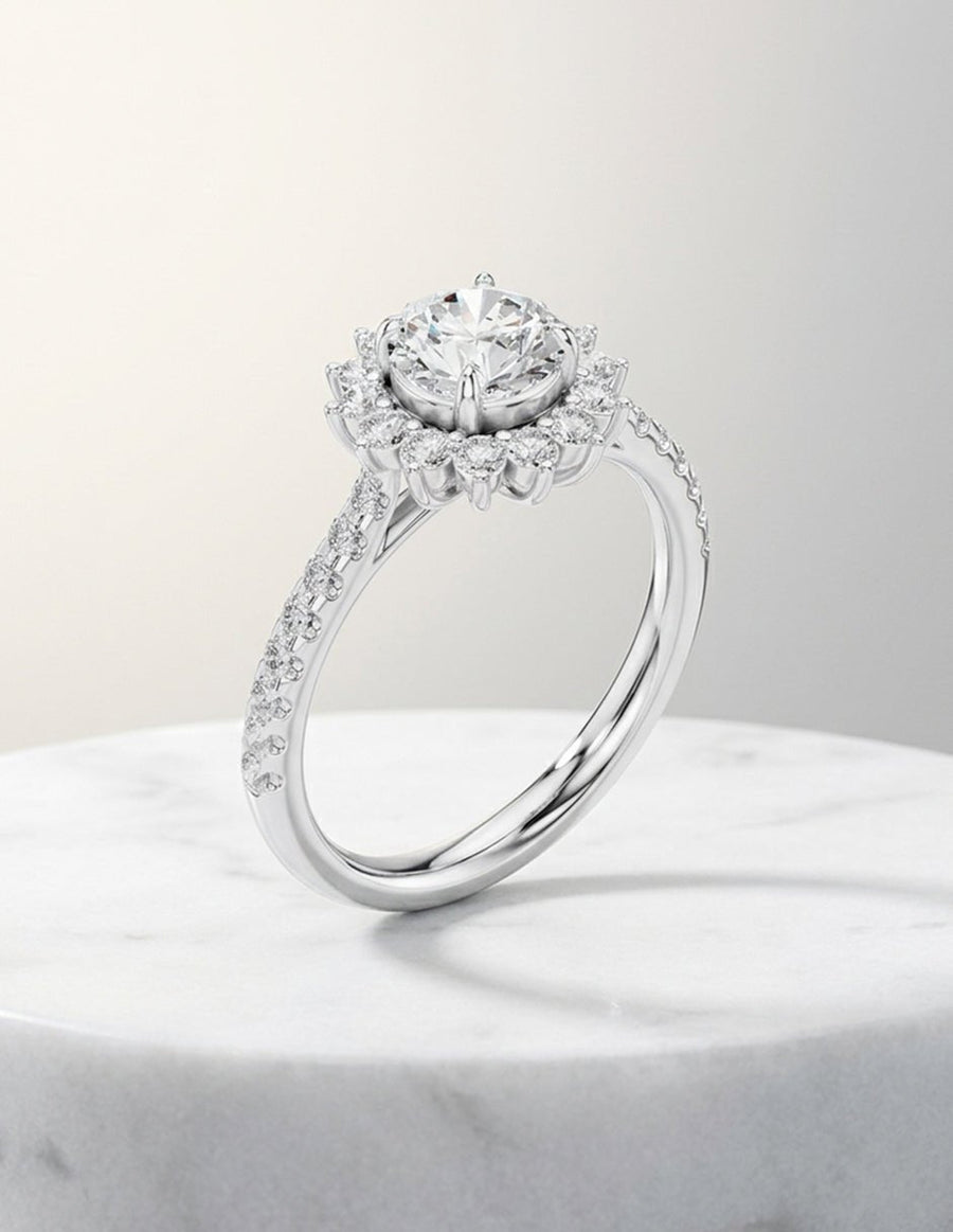 Anillo de compromiso - halo - AMORE434-RD-LG