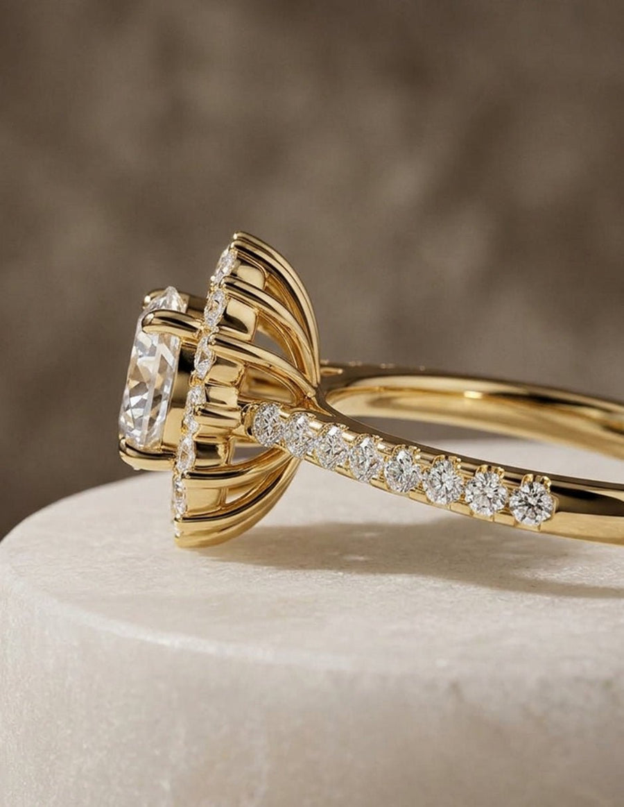 Anillo de compromiso - halo - AMORE434-RD-LG