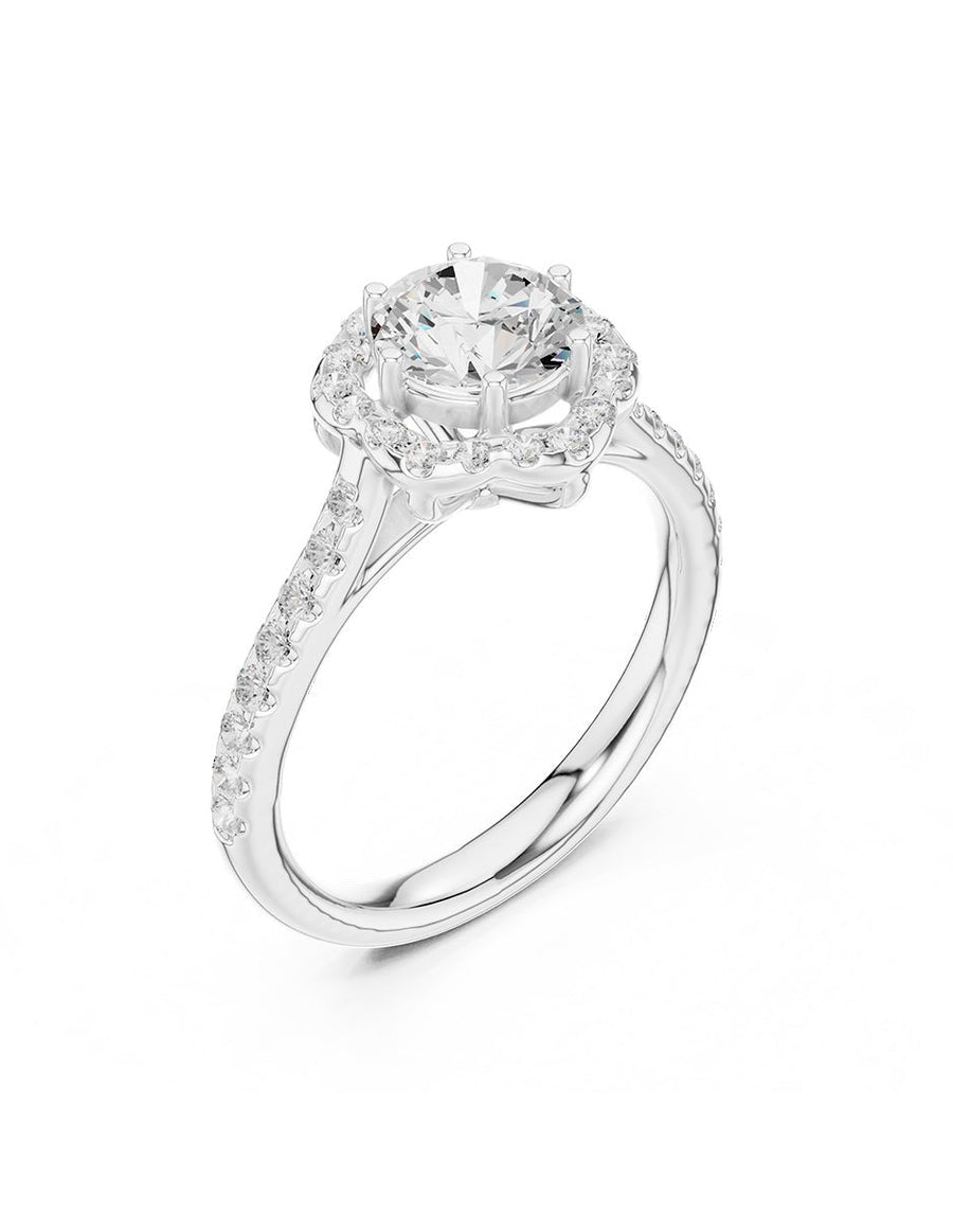 Anillo de compromiso - halo - AMORE435-RD-LG