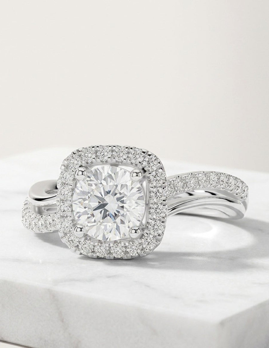 Anillo de compromiso - halo - AMORE436-RD-LG
