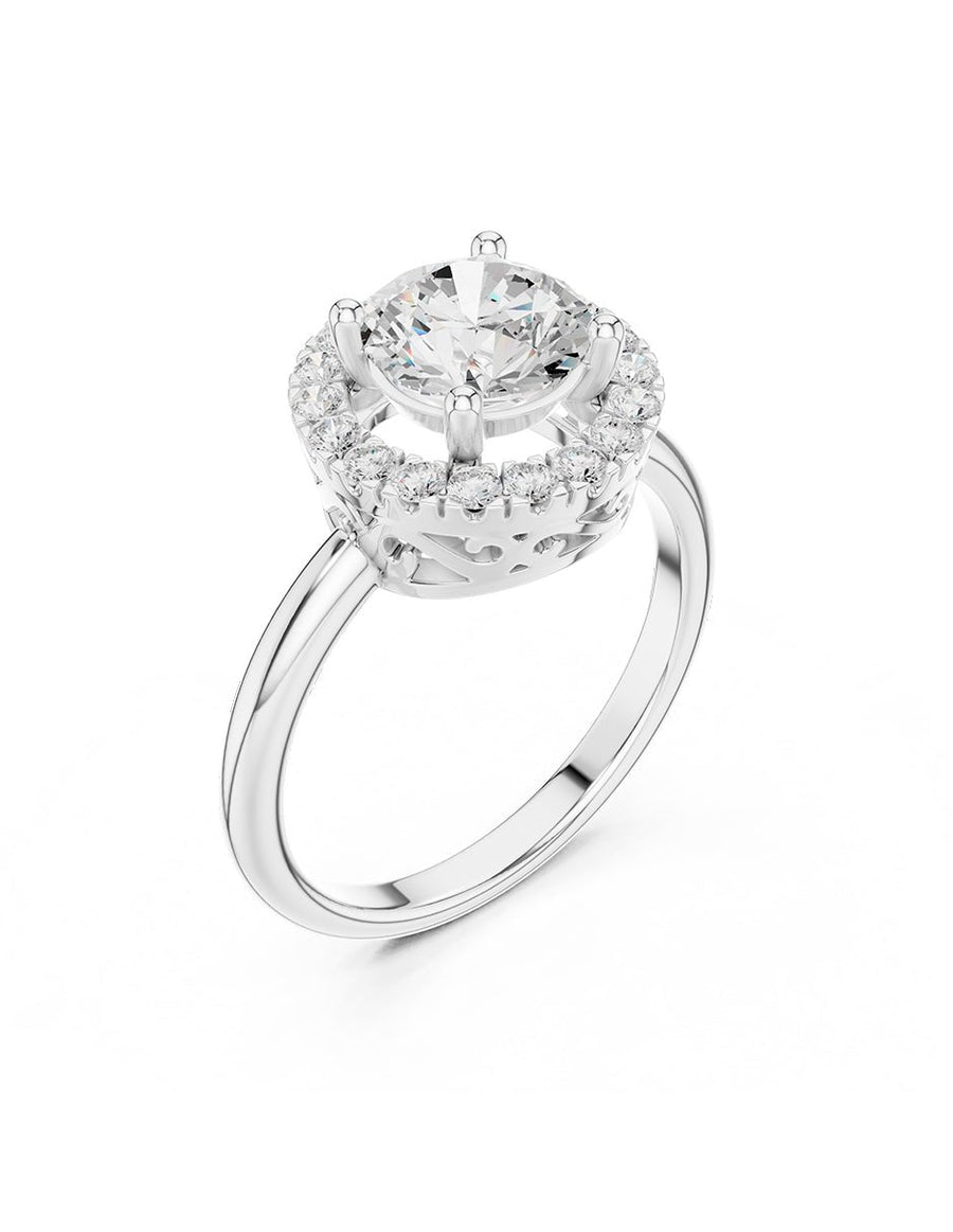 Anillo de compromiso - halo - AMORE437-RD-LG