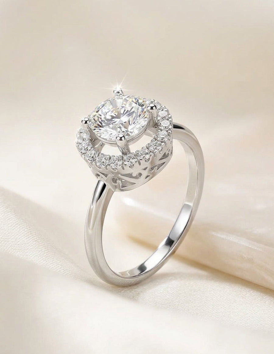 Anillo de compromiso - halo - AMORE437-RD-LG