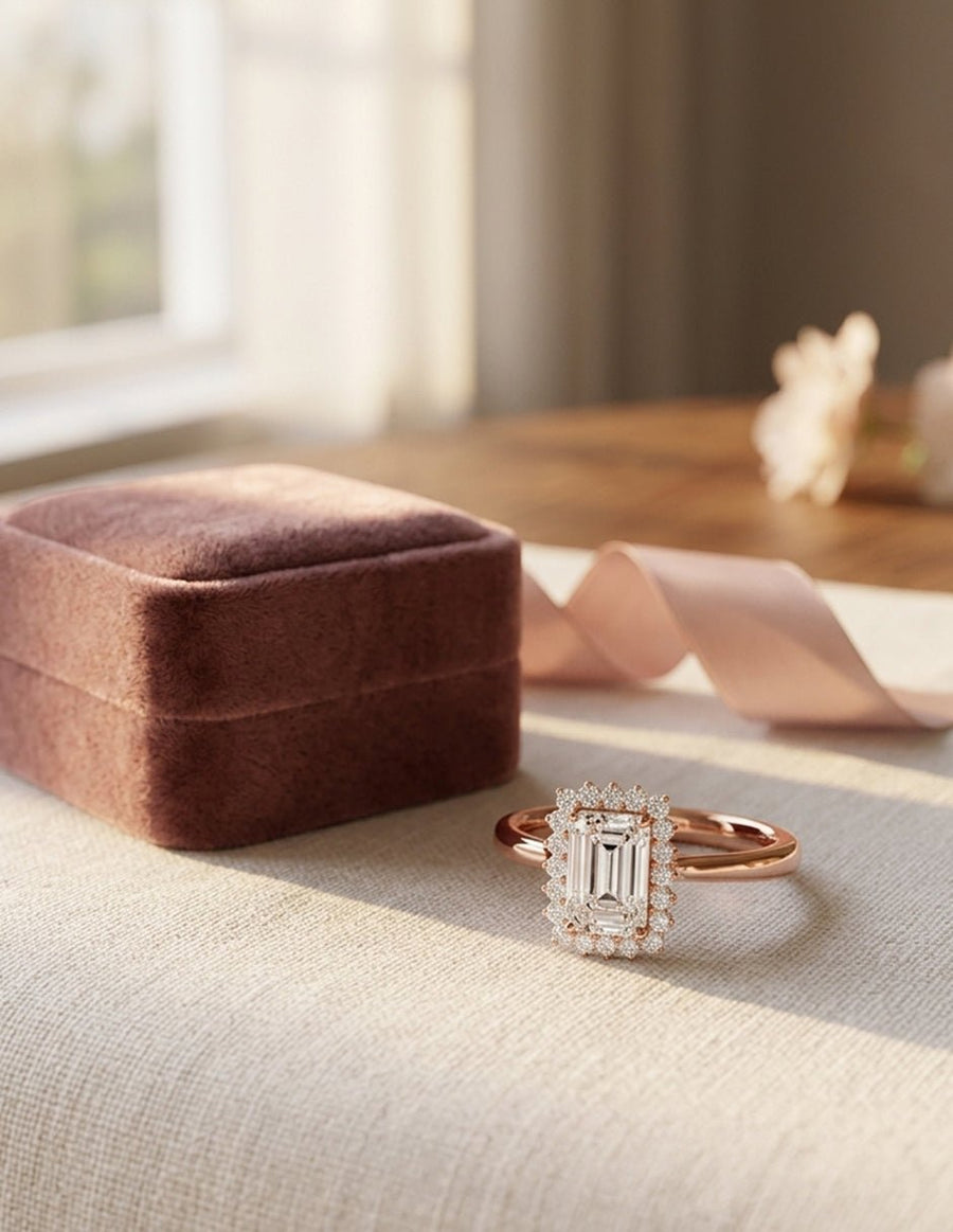 Anillo de compromiso - halo - AMORE438-EM-LG