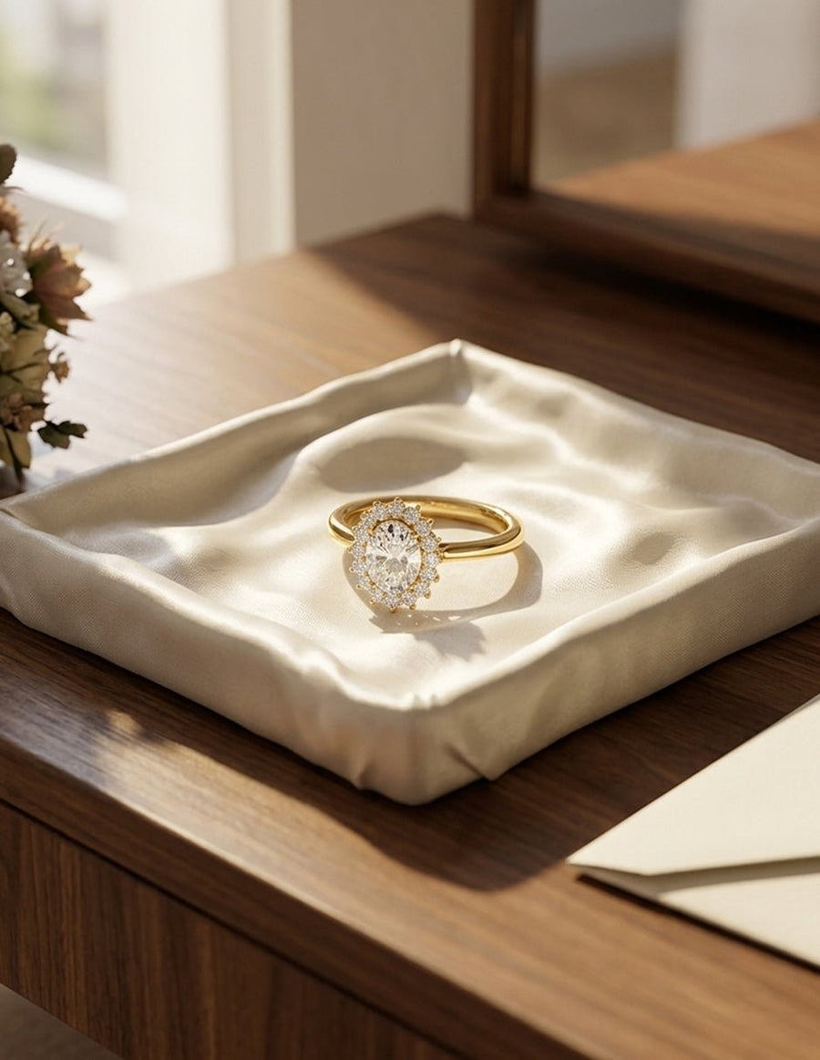 Anillo de compromiso - halo - AMORE438-OV-LG