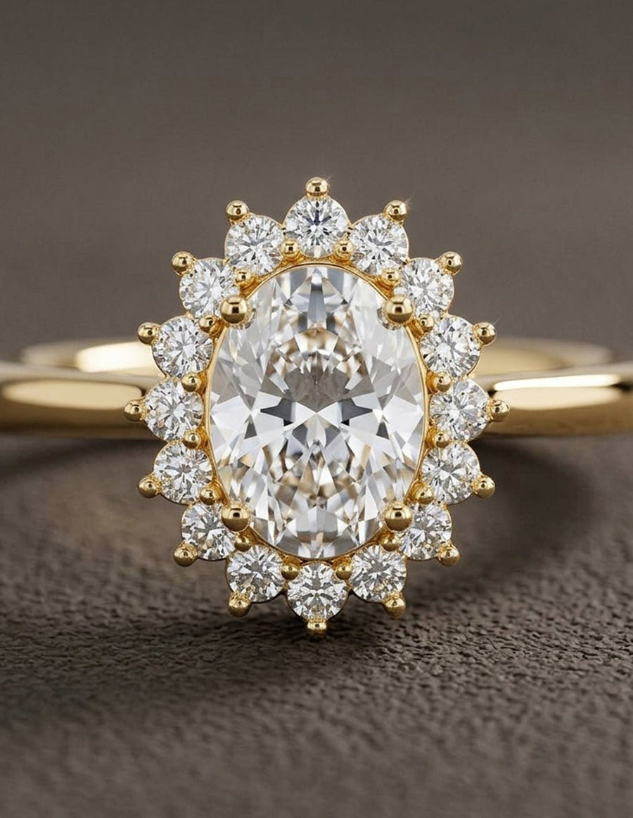 Anillo de compromiso - halo - AMORE438-OV-LG