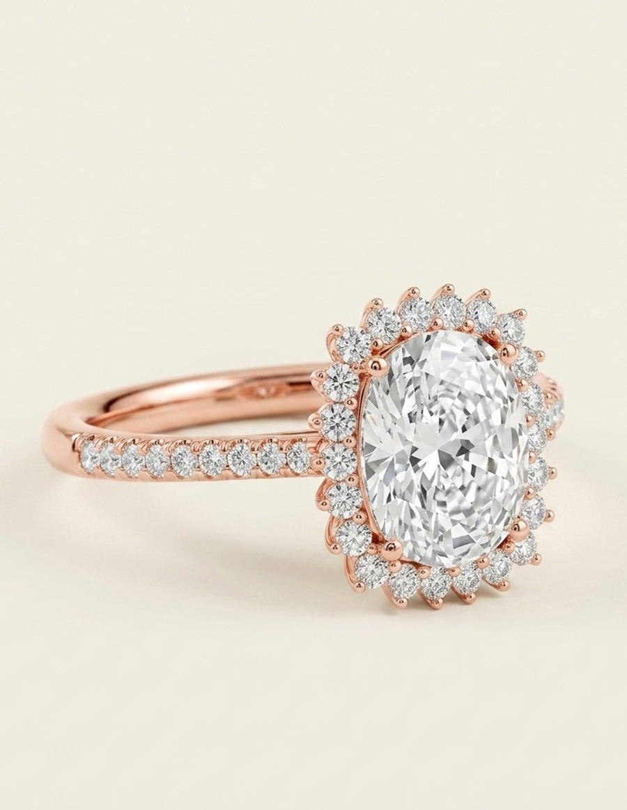 Anillo de compromiso - halo - AMORE439-CU-LG