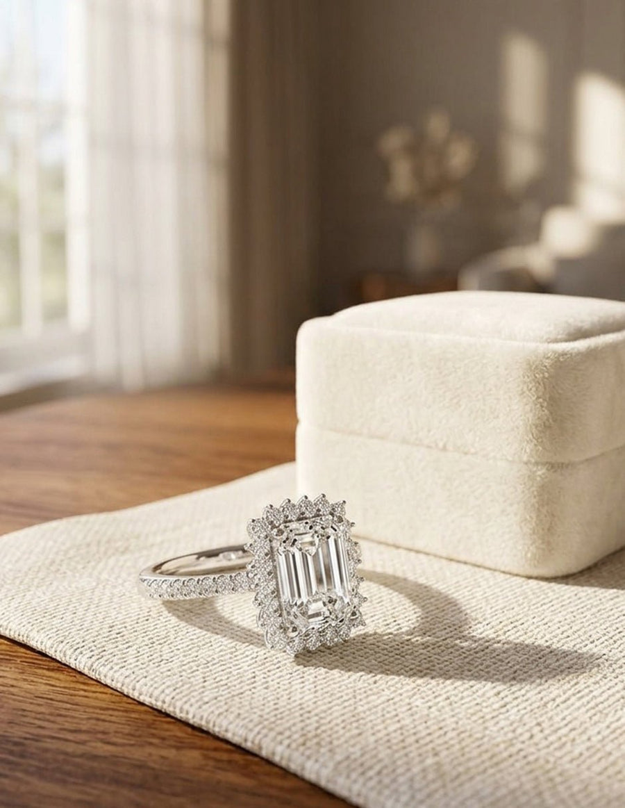 Anillo de compromiso - halo - AMORE439-EM-LG